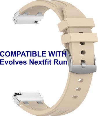 ACM WSM36X20ST2112 Watch Strap Metal Hook Silicone 20mm for Evolves Nextfit Run Smartwatch Starlight Smart Watch Strap(White)