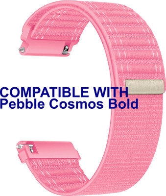 ACM WSM39A22PK3165 Watch Strap Nylon Soft 22mm for |Pebble Cosmos Bold Smartwatch Belt Pink Smart Watch Strap(Pink)