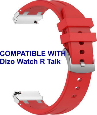 ACM WSM36X22RD2825 Watch Strap Metal Hook Silicone 22mm for Dizo Watch R Talk Smartwatch Red Smart Watch Strap(Red)