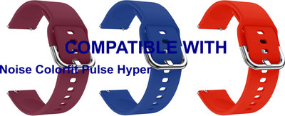 ACM WSM8H22BPUDBLRD5023 Pack of 3 Watch Strap Hook Belt 22mm for Noise Colorfit Pulse Hyper Smartwatch (Purple/Blue/Red) Smart Watch Strap(Mullti Color)