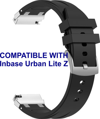 ACM WSM36X20BK2351 Watch Strap Metal Hook Silicone 20mm for Inbase Urban Lite Z Smartwatch Black Smart Watch Strap(Black)