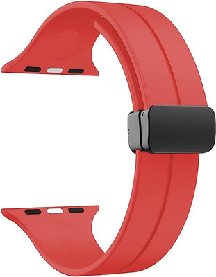 Mobirite Magnetic Loop Strap Compatible with Apple Watch Band 44mm / 45mm / 49mm Smart Watch Strap(Red)
