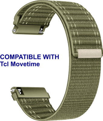 ACM WSM39A20KH1212 Watch Strap Nylon Soft 20mm for Tcl Movetime Smartwatch Khakhi Smart Watch Strap(Green)