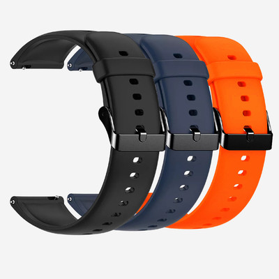 TRENDINGVIEW 22mm Strap Combo for Smart Watches (3 Straps) Black Buckle | Easy Fit Adjustable Design Smart Watch Strap(Mullti Color)