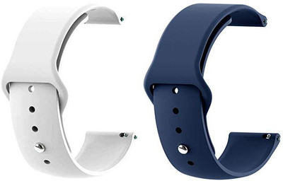 PUNAK 22MM Silicon Smartwatch Band Straps Pack of 2 Smart Watch Strap(White, Blue)