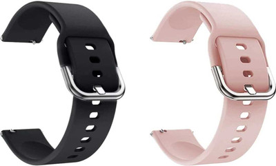 ATSK HUB Smart watch band strap belt 22mm for ladies/Mens smartwatch band Silicon Smart Watch Strap(Pink, Black)