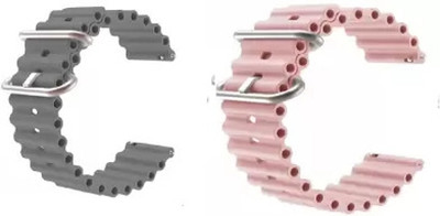 Like Star Soft (compatible List In Photo & Description) Only 22 mm Smart Watch Strap(Grey, Pink)