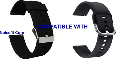 ACM WSM78B22BKBK2119 Pack of 2 Watch Strap Silicone 22mm for Noisefit Core Smartwatch (Black) Smart Watch Strap(Mullti Color)