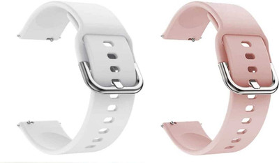 ATSK HUB Smart watch band strap belt 20mm for ladies/Mens smartwatch band Silicon Smart Watch Strap(Pink, White)