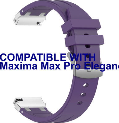 ACM Watch Strap Metal Hook Silicone for Maxima Max Pro Elegance Smartwatch Purple Smart Watch Strap(Purple)