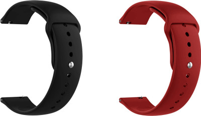ACM Pack of 2 Watch Strap for Molife Sense 510 Smartwatch (Black/Red) Smart Watch Strap(Mullti Color)
