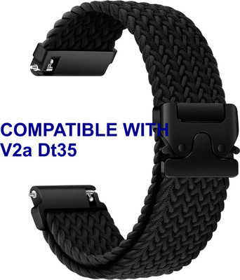 ACM WSM38Z20BK2305 Watch Strap Woven Braided Clipper 20mm for V2a Dt35 Smartwatch Black Smart Watch Strap(Black)