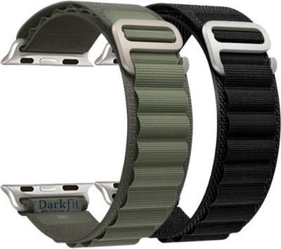 DARKFIT Trail Loop Bands/Straps Compatible with Watch 49mm 46mm 45mm 44mm 42mm, Adjustable Velcro Premium Strap for iWatch Ultra & Ultra 2 Series SE 10 8 7 6 5 4 3 2 1. (Only 2 Pcs Trail Loop Strap, Watch NOT Included) Smart Watch Strap (Black, Blue) Smart Watch Strap(Green, Black)