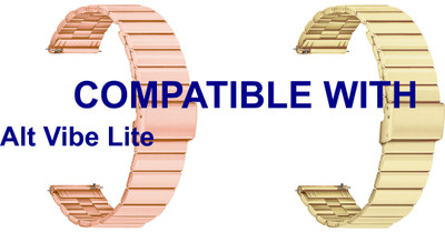 ACM WSM20H22RSGGL3120 Pack of 2 Watch Strap Adjustable Steel 22mm for Alt Vibe Lite Smartwatch (Rose Gold Pink/Champagne Gold) Smart Watch Strap(Mullti Color)