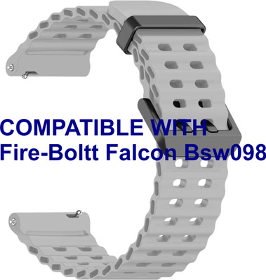 ACM WSM40B20GY3076 Watch Strap Silicone Sports 20mm for Fire-Boltt Falcon Bsw098 Smartwatch Belt Grey Smart Watch Strap(Grey)