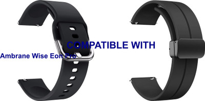 ACM WSM819B22BKBK2868 Pack of 2 Watch Strap Silicone & Magnetic Clasp 22mm for Ambrane Wise Eon Pro Smartwatch (Black) Smart Watch Strap(Mullti Color)