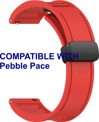 ACM WSM35W20RD1407 Watch Strap Magnetic Clasp 20mm for Pebble Pace Smartwatch Red Smart Watch Strap(Red)