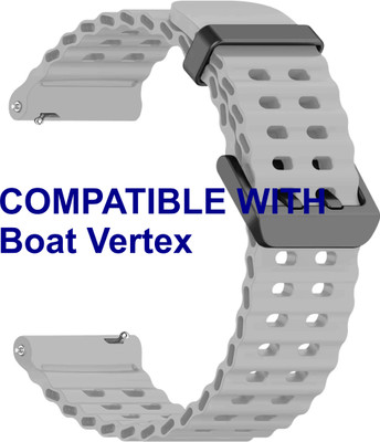 ACM WSM40B20GY2302 Watch Strap Silicone Sports 20mm for Boat Vertex Smartwatch Grey Smart Watch Strap(Grey)