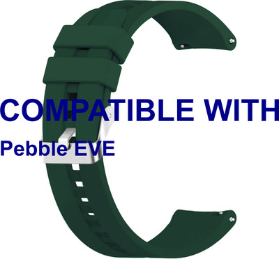 ACM WSM15C22GR3921 Watch Strap Silicone Hook Belt 22mm for Pebble EVE Smartwatch Green Smart Watch Strap(Green)