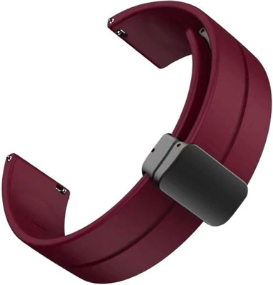 RUPELIK 22mm Silicone magnetic Strap Compatible With All 22mm Watches Strap(Check Image) Smart Watch Strap(Red)