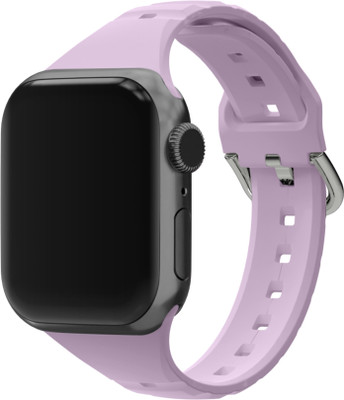 DailyObjects Lavender Lightweight Ribbed Silicone Smartwatch Band/Straps Compatible With Apple Watchband 42 mm/44 mm/45 mm/49 mm | Stylish & Flexible Slim Fit, Sporty Adjustable Strap For Apple Ultra iWatch Series SE 8 7 6 5 4 3 2 1 (Watch Not Included) Smart Watch Strap(Purple)