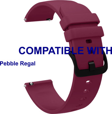 ACM WSM25M22PU3899 Watch Strap Silicone Hook Belt 22mm for Pebble Regal Smartwatch Purple Smart Watch Strap(Purple)