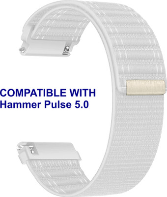 ACM WSM39A20WT2843 Watch Strap Nylon Soft 20mm for Hammer Pulse 5.0 Smartwatch White Smart Watch Strap(White)