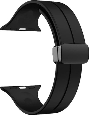 Hamz Effortless Style 41/40/38mm with Magnetic Silicon Smart iwatch Straps Smart Watch Strap(Black)