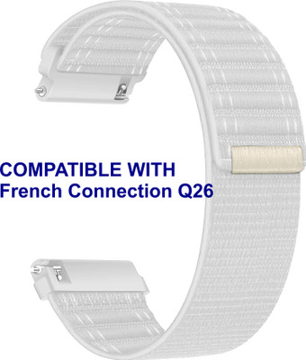 ACM WSM39A20WT2174 Watch Strap Nylon Soft 20mm for French Connection Q26 Smartwatch White Smart Watch Strap(White)