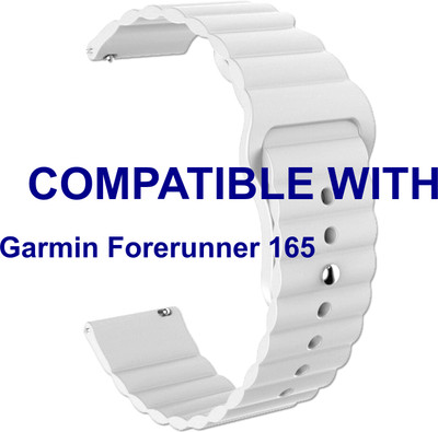 ACM WSM9W20WT3848 Watch Strap Wave Belt 20mm for Garmin Forerunner 165 Smartwatch White Smart Watch Strap(White)