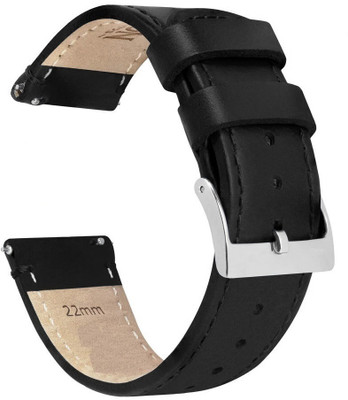 PUNAK 22MM Genuine Leather Smart Watch Straps for Icon 2 / Evolve 3 / Smart Watch Strap(Black)
