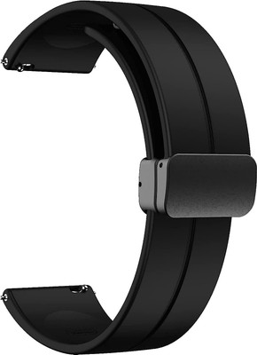 RUPELIK 20mm Smart Watch Strap with Metal Magnetic Lock Clasp,suitable for all 20mm watches Smart Watch Strap(Black)