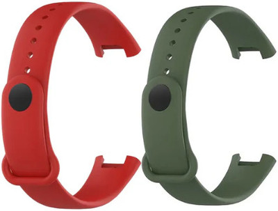 ValenteStore Soft Silicon Band for Redmi Smart Band Pro - Comfortable, Stylish, and Secure Smart Watch Strap(Red, Green)