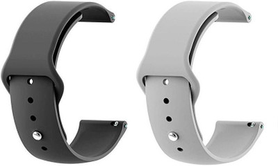 BLACK LOVIES 22 mm Soft Silicon Smartwatch Strap Compatible with Noise. Fit Buzz Smart Watch Strap(Black, Grey)