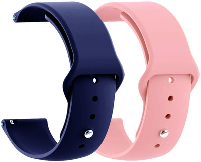 AOnes Pack of 2 Silicone Belt Watch Strap for Fastrack Limitless Xr1 Smart Watch Strap(Blue, Pink)