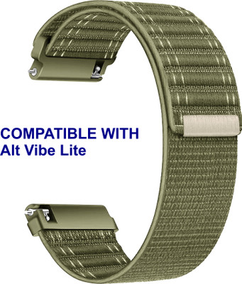 ACM WSM39A22KH3120 Watch Strap Nylon Soft 22mm for Alt Vibe Lite Smartwatch Belt Khakhi Smart Watch Strap(Green)
