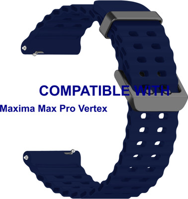 ACM WSM40B22DBL5035 Watch Strap Silicone Sports Belt 22mm for Maxima Max Pro Vertex Smartwatch Dark Blue Smart Watch Strap(Blue)