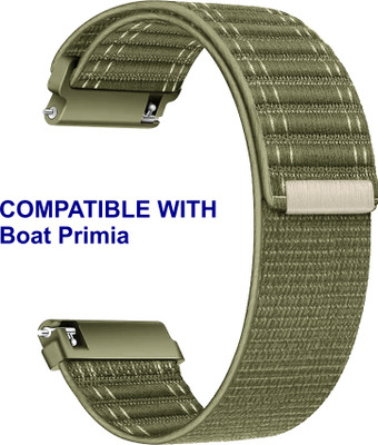 ACM WSM39A22KH2648 Watch Strap Nylon Soft 22mm for Boat Primia Smartwatch Khakhi Smart Watch Strap(Green)