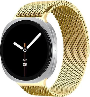 LNKART Metal Bands for Galaxy Watch 8 Band 40mm 44mm/Galaxy Watch 8 Classic Band 46mm,Magnetic Mesh Stainless Steel Wristband Milanese Loop Strap for Galaxy Watch 8/8 Classic Smart Watch Strap(Gold)