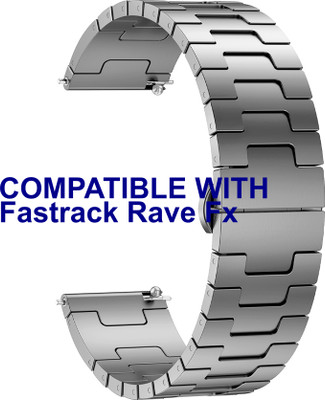 ACM Watch Strap Metal Steel 22mm for Fastrack Rave Fx Smartwatch Grey M37 Smart Watch Strap(Grey)