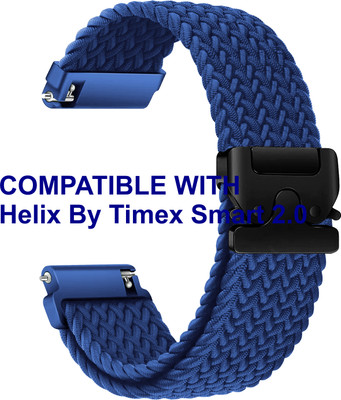 ACM WSM38Z20BL2618 Watch Strap Woven Braided Clipper 20mm for Helix By Timex Smart 2.0 Smartwatch Blue Smart Watch Strap(Blue)