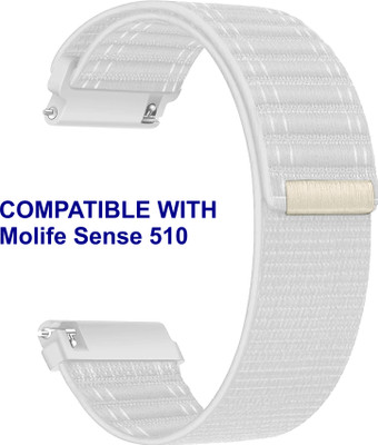 ACM WSM39A22WT1911 Watch Strap Nylon Soft 22mm for Molife Sense 510 Smartwatch White Smart Watch Strap(White)