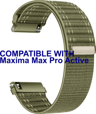 ACM Watch Strap Nylon Soft for Maxima Max Pro Active Smartwatch Khakhi Smart Watch Strap(Green)