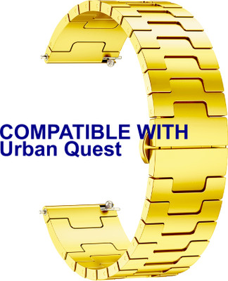 ACM WSM37Y22GL3497 Watch Strap Metal Steel 22mm for Urban Quest Smartwatch Belt Gold Smart Watch Strap(Gold)