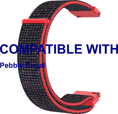 ACM WSM3V22OR3899 Watch Strap Nylon Loop Belt 22mm for Pebble Regal Smartwatch Orange Smart Watch Strap(Orange)