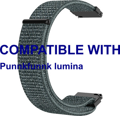 ACM WSM3V22GY3923 Watch Strap Nylon Loop Belt 22mm for Punnkfunnk lumina Smartwatch Grey Smart Watch Strap(Grey)