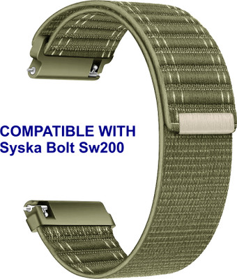 ACM WSM39A22KH1607 Watch Strap Nylon Soft 22mm for Syska Bolt Sw200 Smartwatch Khakhi Smart Watch Strap(Green)