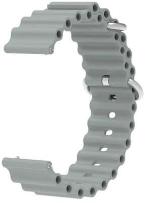 HRYFiNE 20 MM Soft Silicone Plunge Ocean Band Alpine Trail Loop Smart Watch Strap(Grey)