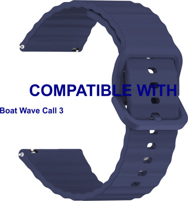 ACM WSM31S22DBL5017 Watch Strap Silicone Classy Belt 22mm for |Boat| Wave Call 3 Smartwatch Dark Blue Smart Watch Strap(Blue)