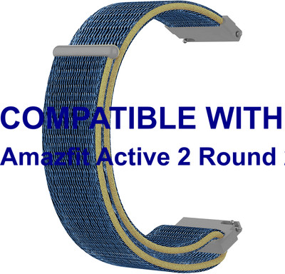 ACM WSM3V20BL3908 Watch Strap Nylon Loop Belt 20mm for Amazfit Active 2 Round 2r Smartwatch Blue Smart Watch Strap(Blue)